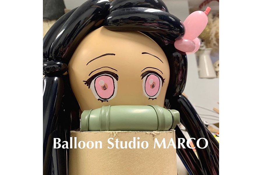 「Balloon Studio MARCO」制作の「鬼滅の刃」竈門禰豆子バルーンアート【写真：インスタグラム(@b_s_marcox)より】