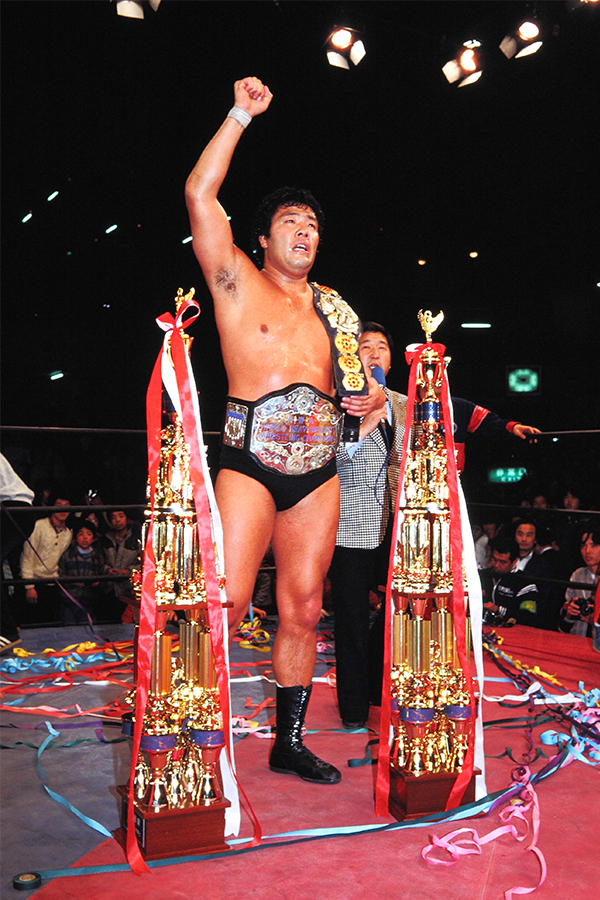 ジャンボ鶴田がニック・ボックウィンクルから日本人初のAWA世界ヘビー級王座を奪取（84年2月）【写真：平工 幸雄】