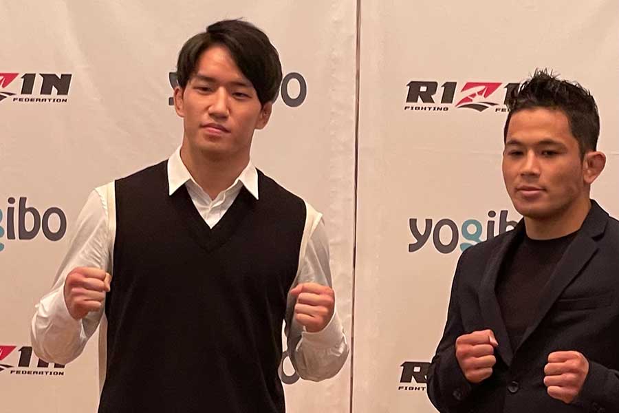 9月19日に開催される「RIZIN.30」での対戦が決まった朝倉海（左）とアラン“ヒロ”ヤマニハ【写真：ENCOUNT編集部】