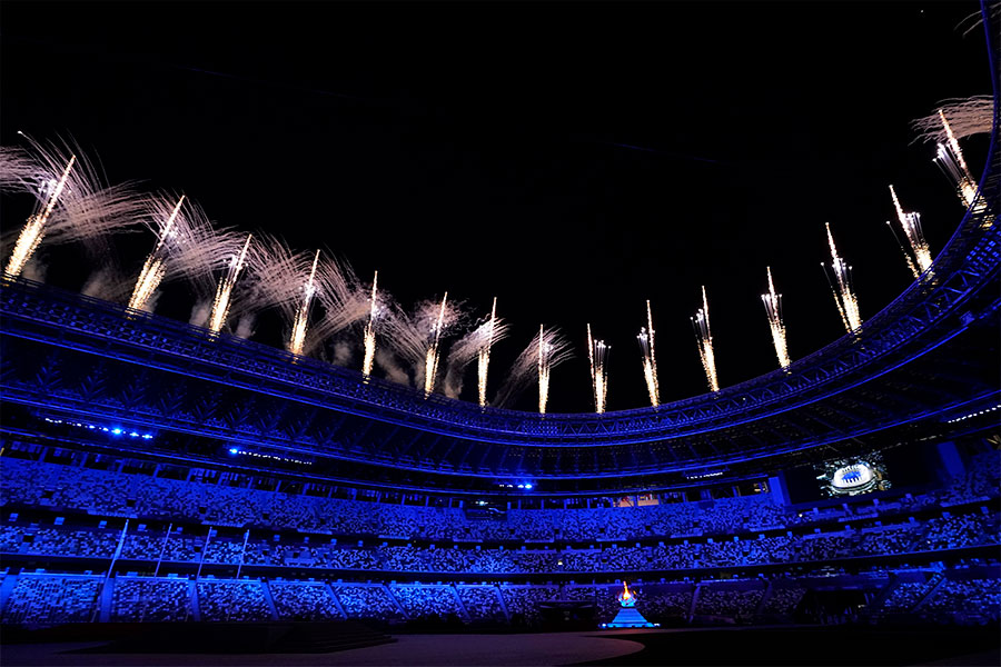 東京五輪の閉会式が行われた【写真：AP】