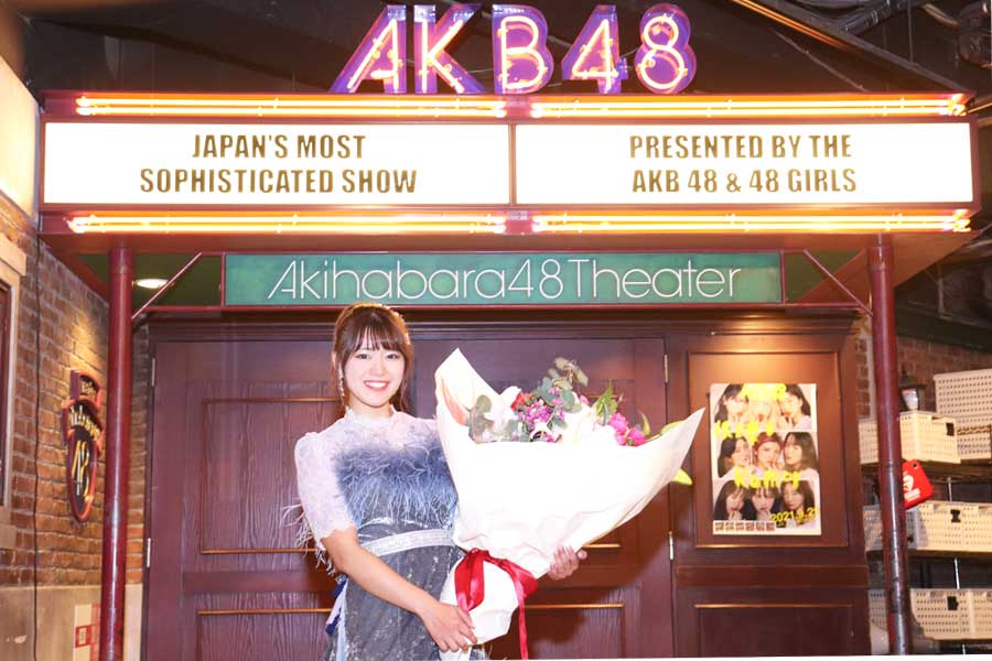 原点であるAKB48劇場での卒業記念公演を終えたSKE48の山内鈴蘭【写真：イシイヒデキ】