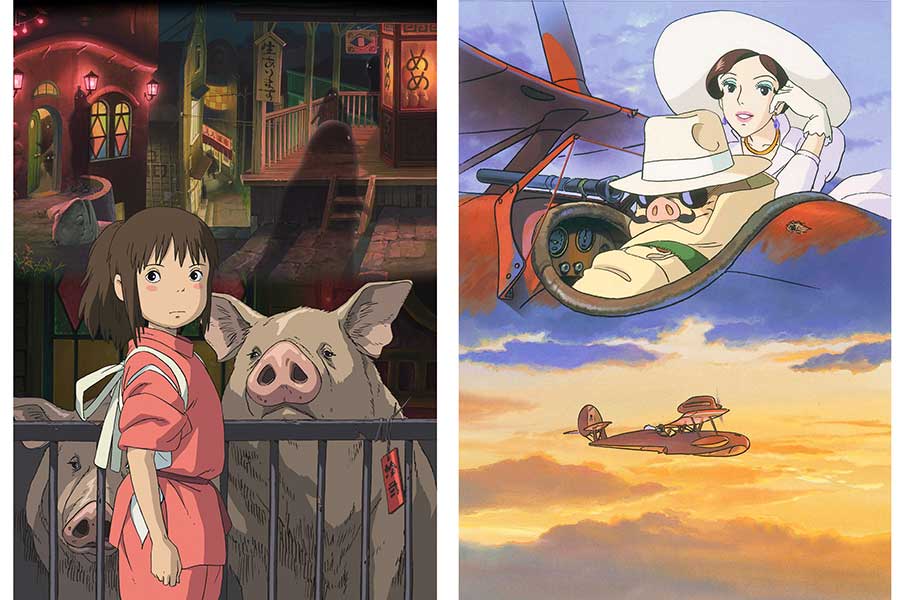 2週連続でジブリで放送される「千と千尋の神隠し」「紅の豚」【写真：(C) 2001 Studio Ghibli・NDDTM　(C)1992 Studio Ghibli・NN】