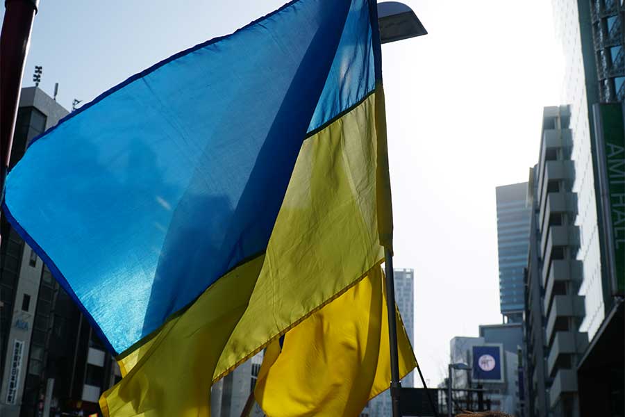 ウクライナ支援パレードが都内で行われた【写真：ENCOUNT編集部】