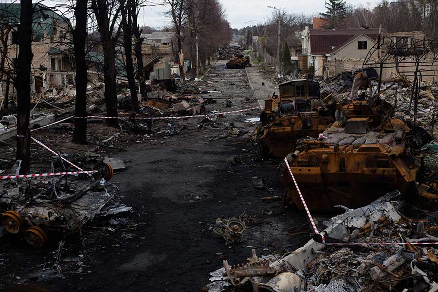ロシア侵攻後のウクライナの様子【写真：Getty Images】