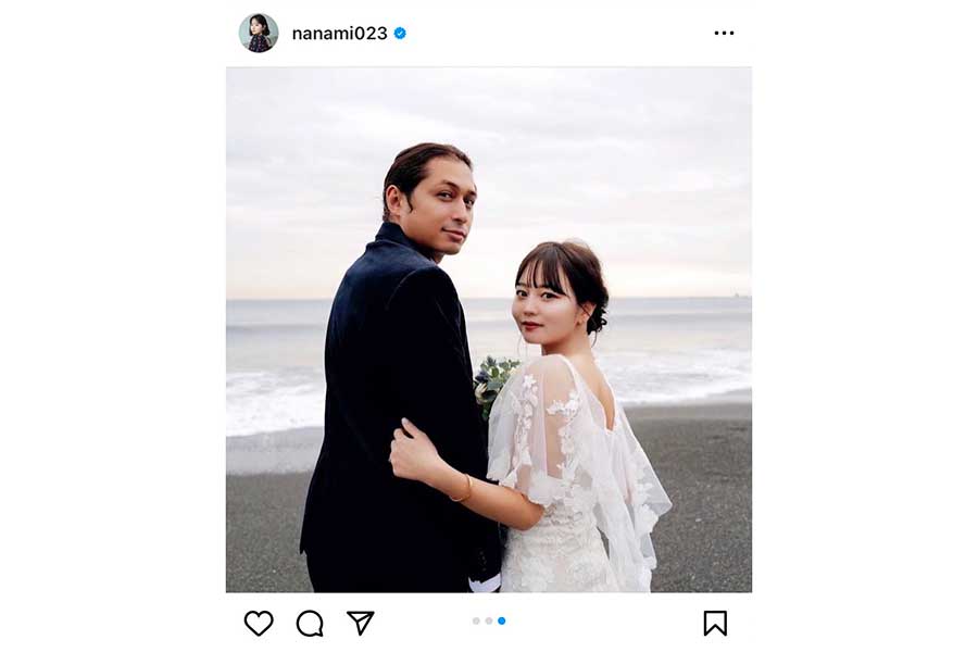 NANAMIが自身のインスタグラムで結婚を発表【写真：インスタグラム（@nanami023）より】