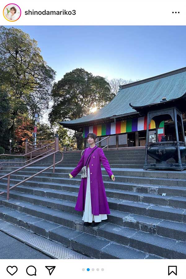 川越市での撮影の様子を投稿した篠田麻里子【写真：インスタグラム（@shinodamariko3）より】