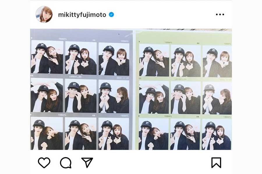 藤本美貴と庄司智春【写真：インスタグラム（@mikittyfujimoto）より】