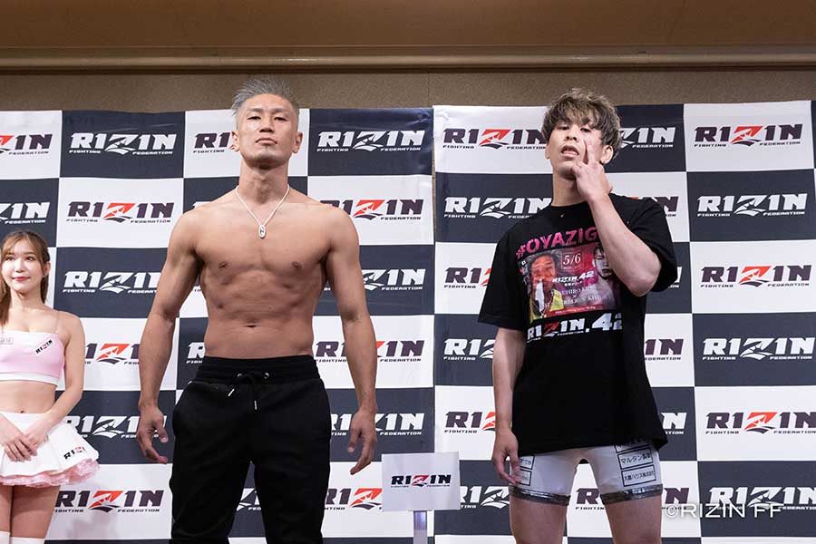 城戸康裕（左）と木村“ケルベロス”颯太【(C)RIZIN FF】