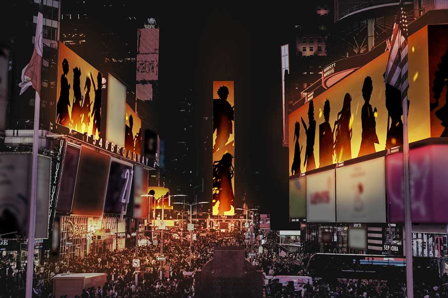 『鬼滅の刃』米ニューヨークで広告ジャック　「刀鍛冶の里編」最終話当日に異例企画