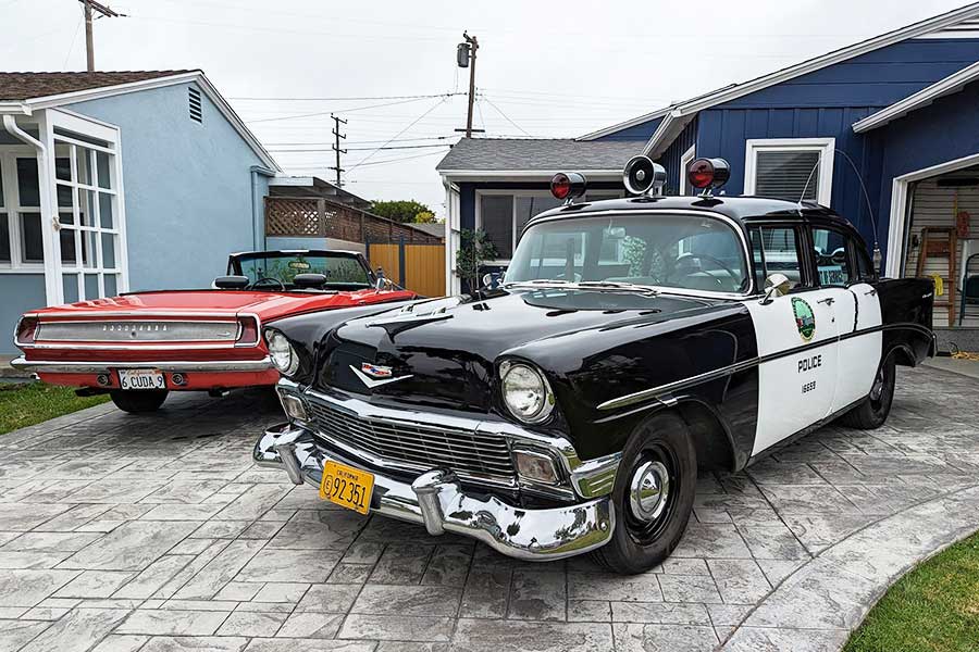 コーティングされる前のホーソーン市警察の1956年式パトカー