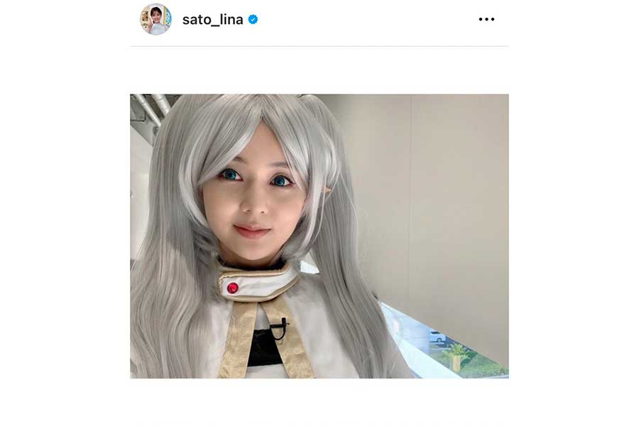 人気漫画のコスプレ姿を披露した佐藤梨那アナ【写真：インスタグラム（＠sato_lina）より】