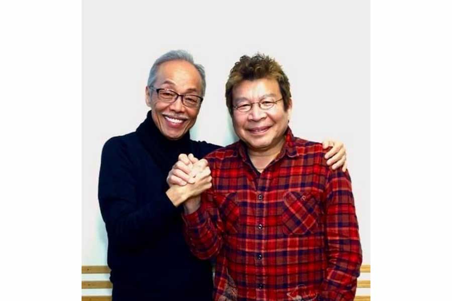 谷村新司さん（左）とばんばひろふみの2ショット【写真：ばんばひろふみフェイスブックより】