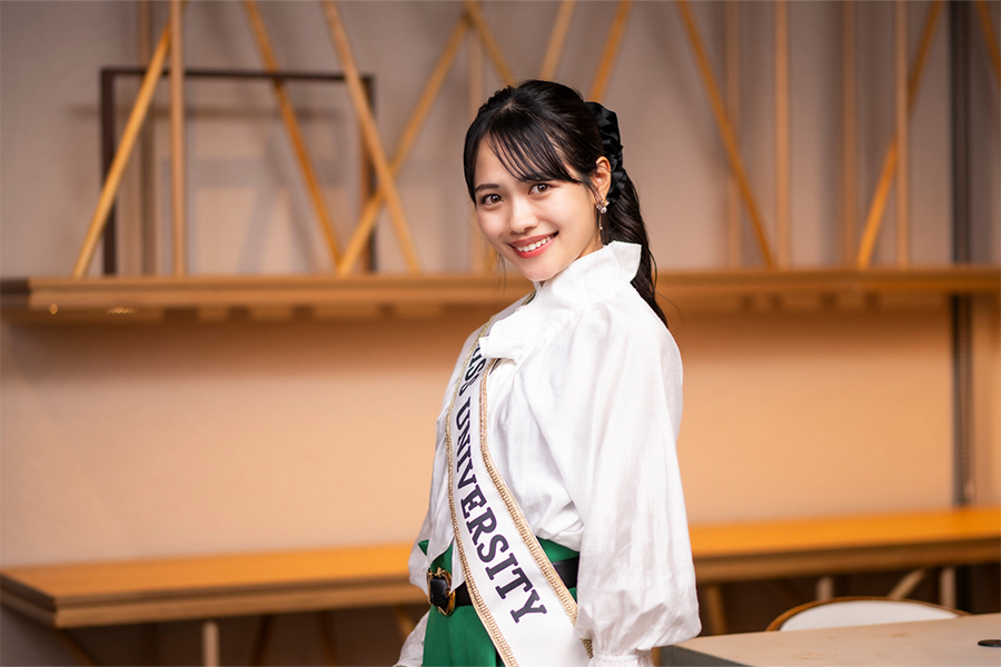 ミスユニバーシティ2020グランプリの難波遥さん【写真：舛元清香】