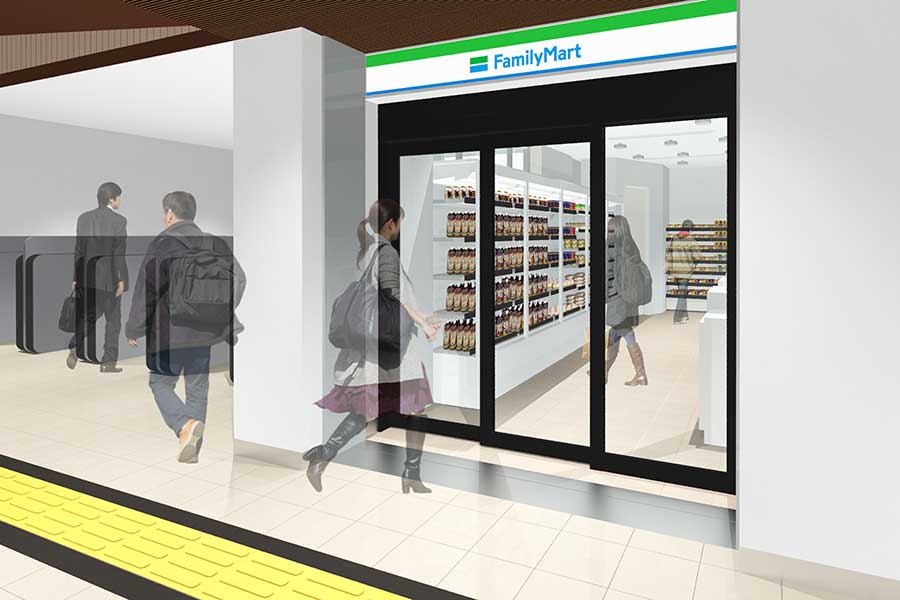 ファミマ、JR東日本の駅に無人決済システム導入店舗を初出店　決済端末に合計金額が自動表示
