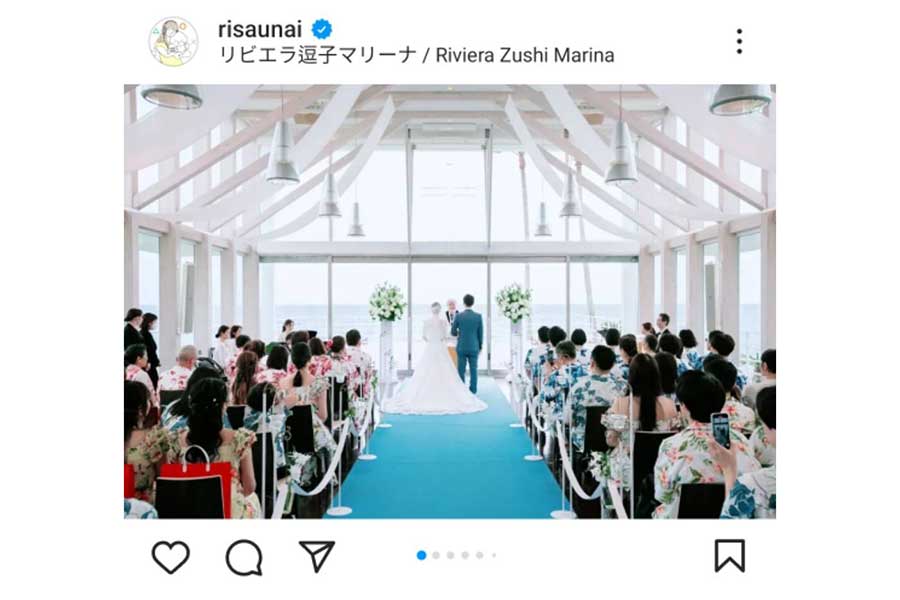 宇内梨沙アナの実際の投稿【写真：インスタグラム（＠risaunai）より】