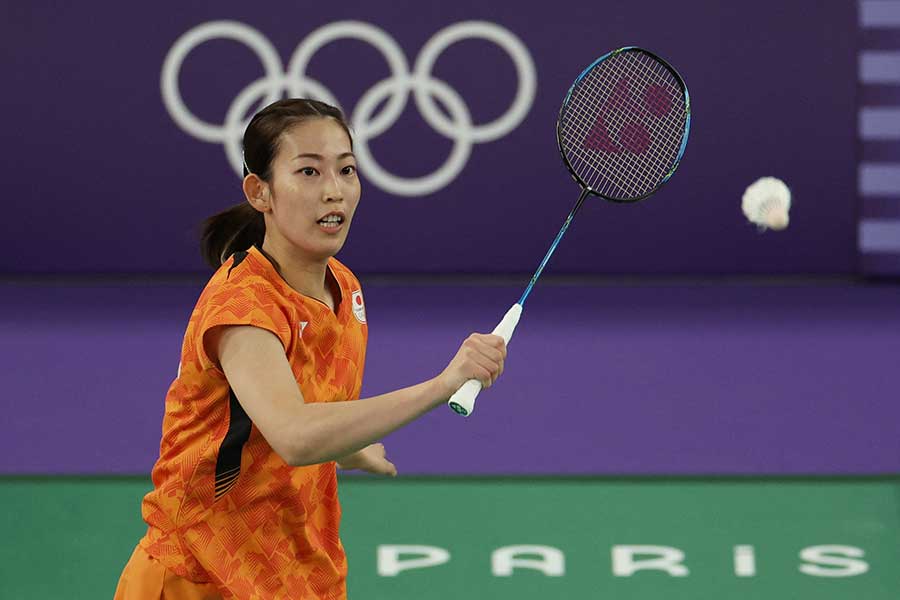 パリ五輪バドミントン女子ダブルス3位決定戦に出場した松山奈未【写真：ロイター】