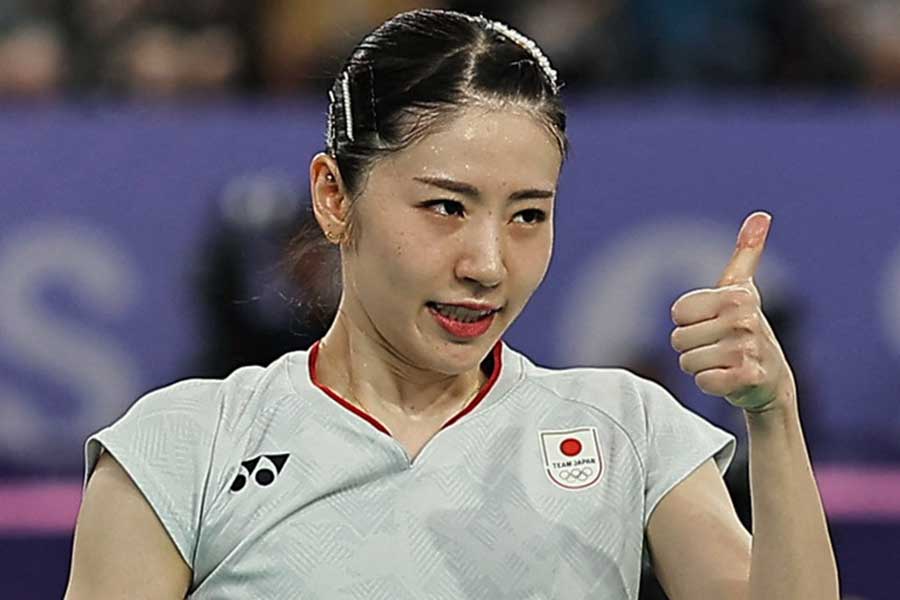 バドミントン女子ダブルス準決勝に出場した志田千陽【写真：ロイター】