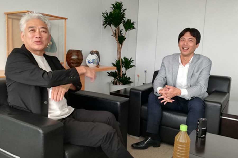 対談をした読売テレビの西田二郎氏（左）とフジテレビの清水俊宏氏