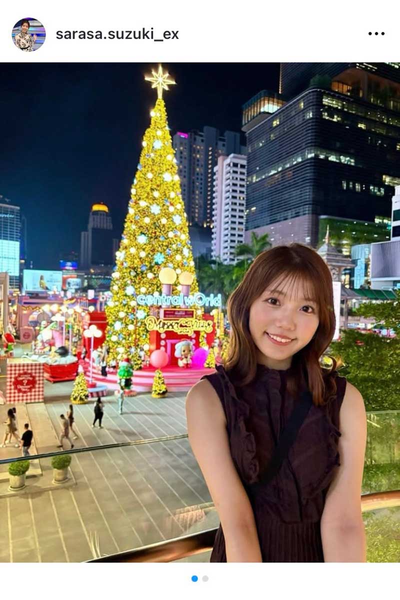 テレビ朝日の鈴木新彩アナウンサーの実際の投稿【写真：インスタグラム（＠sarasa.suzuki_ex）より】