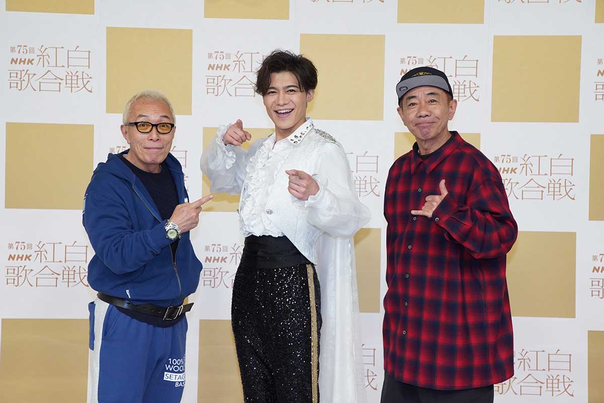 【紅白】新浜レオン、所ジョージ＆木梨憲武と歌唱　“ひざスラ”で会場沸かす