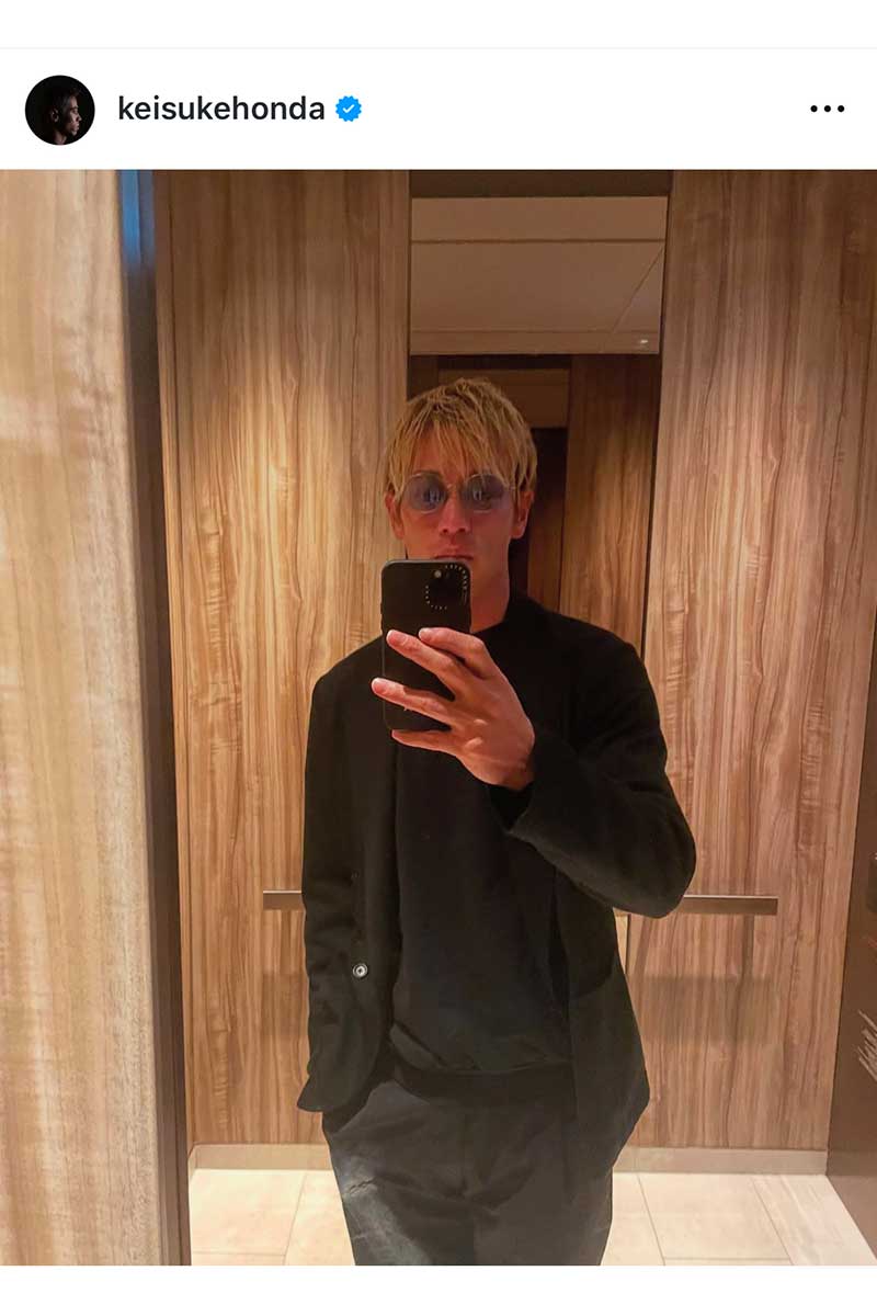 本田圭佑の実際の投稿【写真：インスタグラム（@keisukehonda）より】