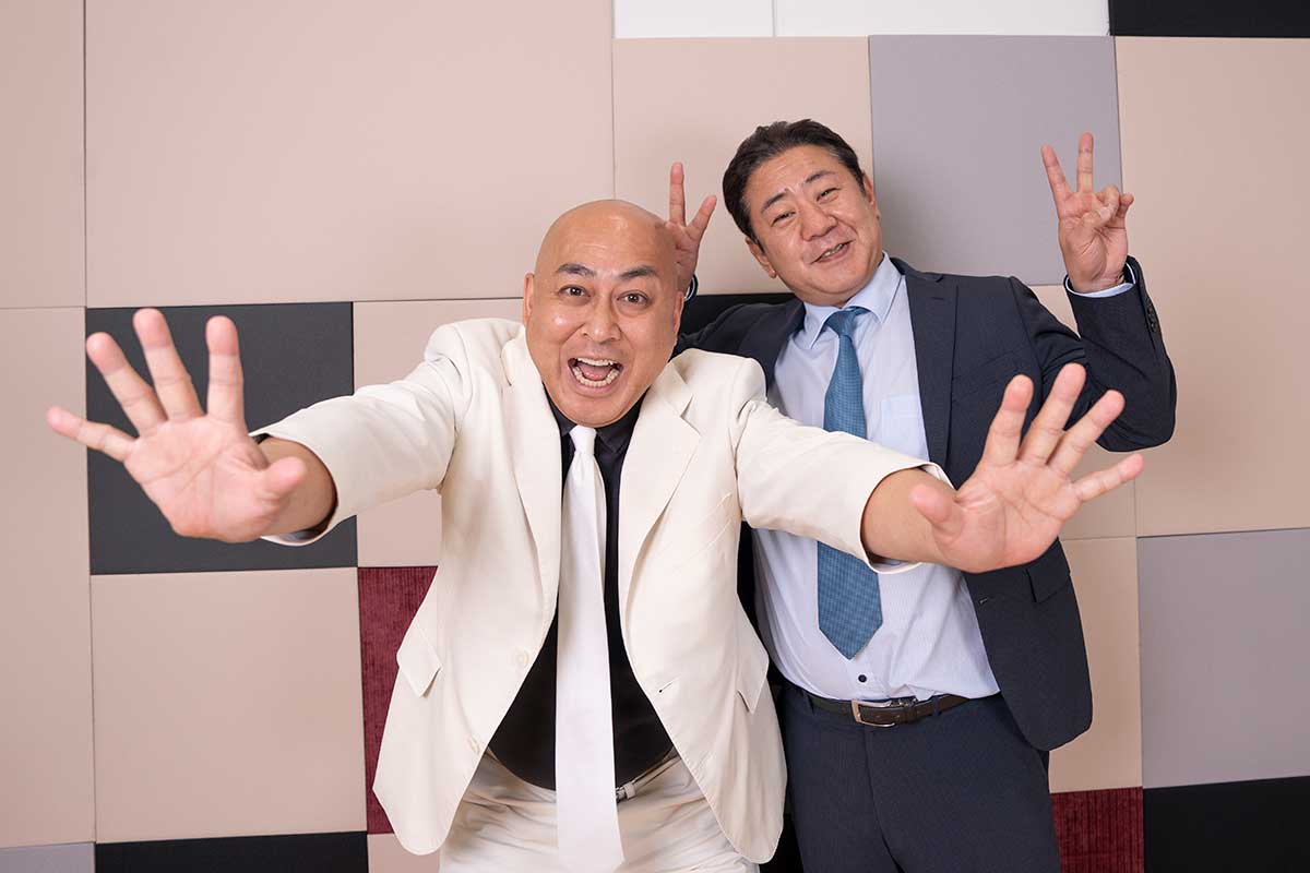 インタビューに応じた錦鯉の長谷川雅紀(左)と渡辺隆【写真:増田美咲】