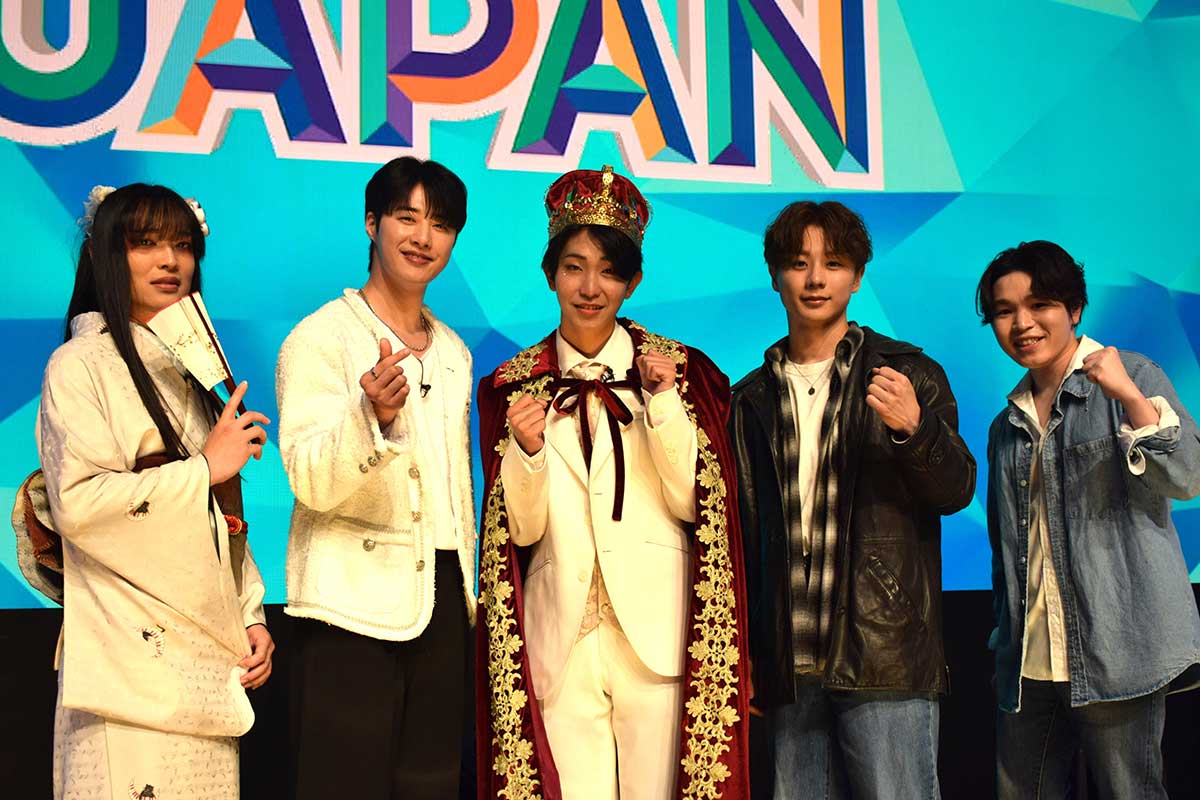 取材に応じた風水ノ里恒彦、ジュノ、島憂樹、橋詰昌慧、牛島隆太【写真:ENCOUNT編集部】
