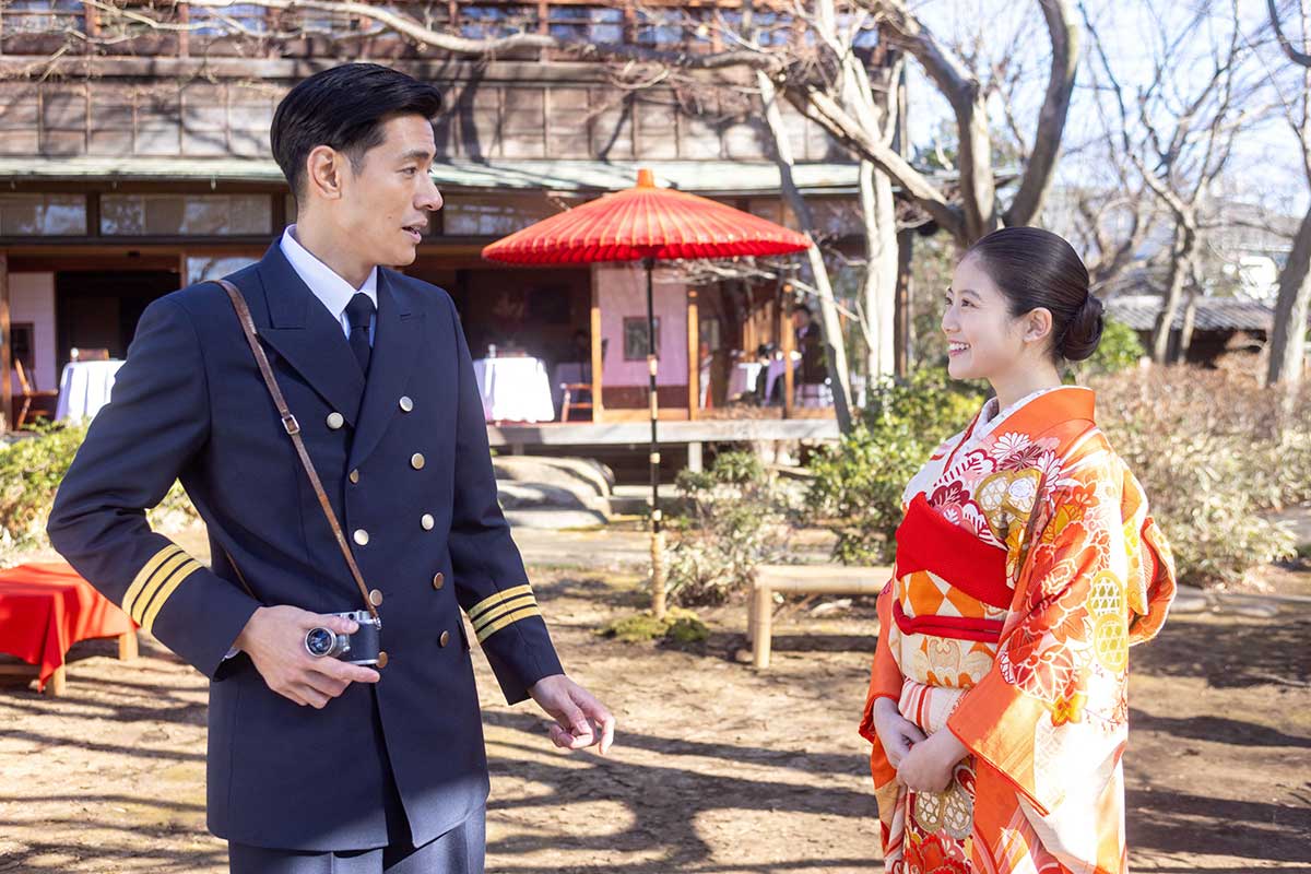 次郎(中島歩)と会うのぶ(今田美桜)【写真:(C)NHK】