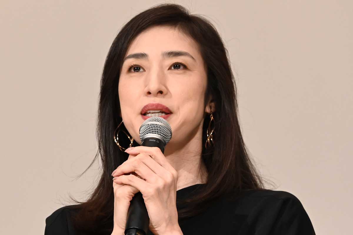 上映前舞台あいさつに登壇した天海祐希【写真:ENCOUNT編集部】