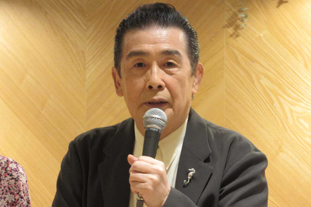会見に登場した角川博【写真：ENCOUNT編集部】