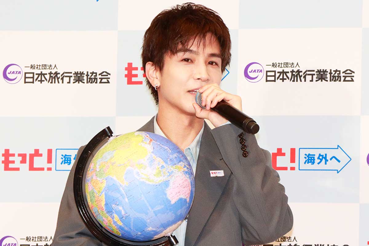アンバサダー就任発表会に登壇した岩田剛典【写真:ENCOUNT編集部】
