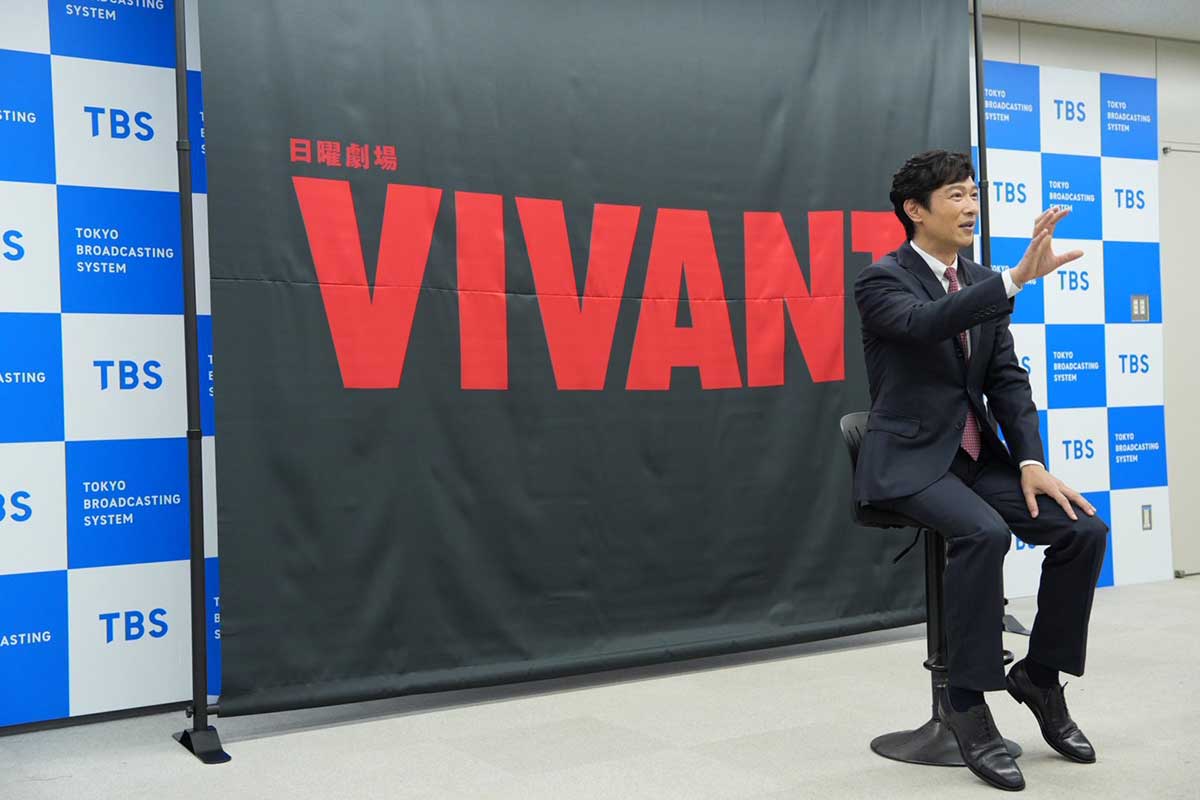 福澤克雄監督とともに取材に応じた堺雅人【写真:増田美咲】