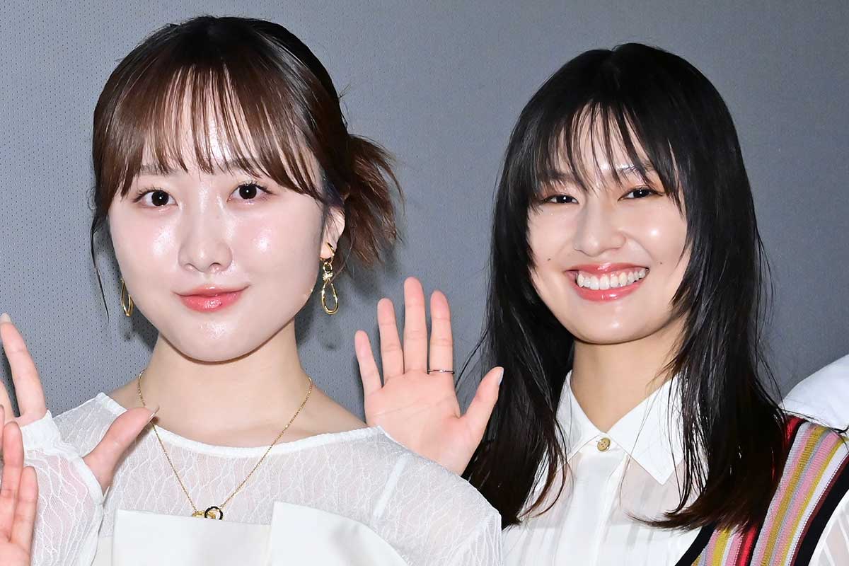 舞台あいさつに参加した本田望結(左)と恒松祐里【写真:ENCOUNT編集部】