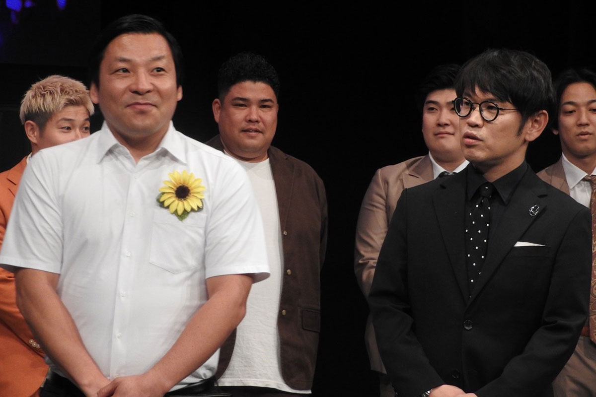 会見に登壇したちょんまげラーメン【写真:ENCOUNT編集部】