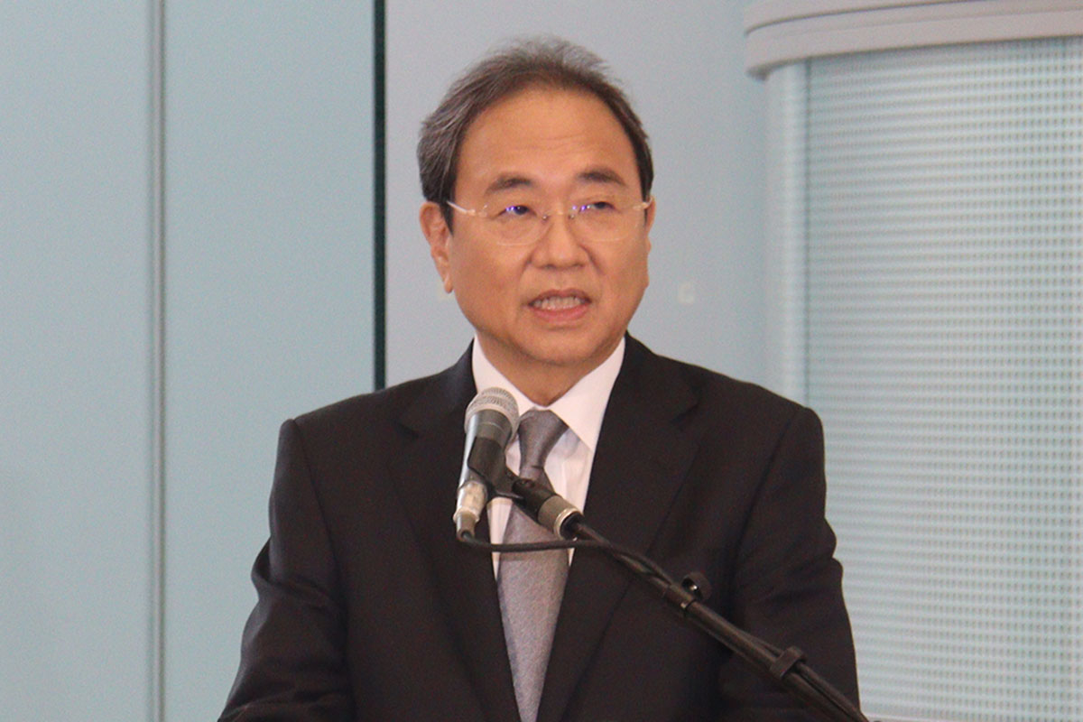 会見を行ったフジテレビの清水賢治社長【写真:ENCOUNT編集部】