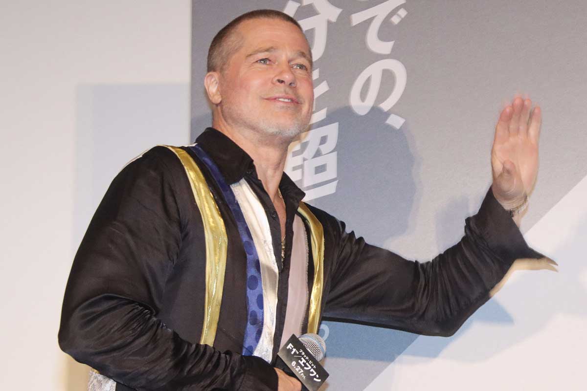 舞台あいさつに登壇したブラッド・ピット【写真:ENCOUNT編集部】