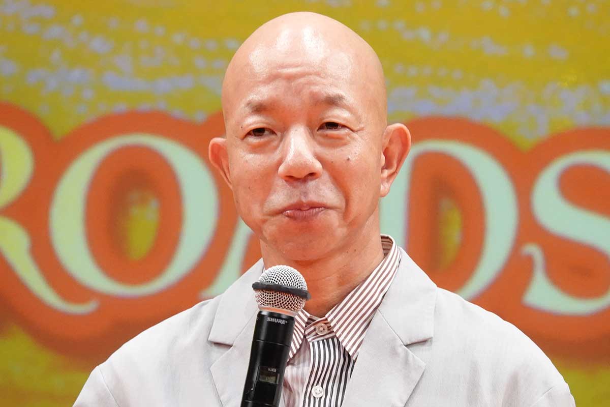 完成披露試写会に出席したバイきんぐの小峠英二【写真:ENCOUNT編集部】