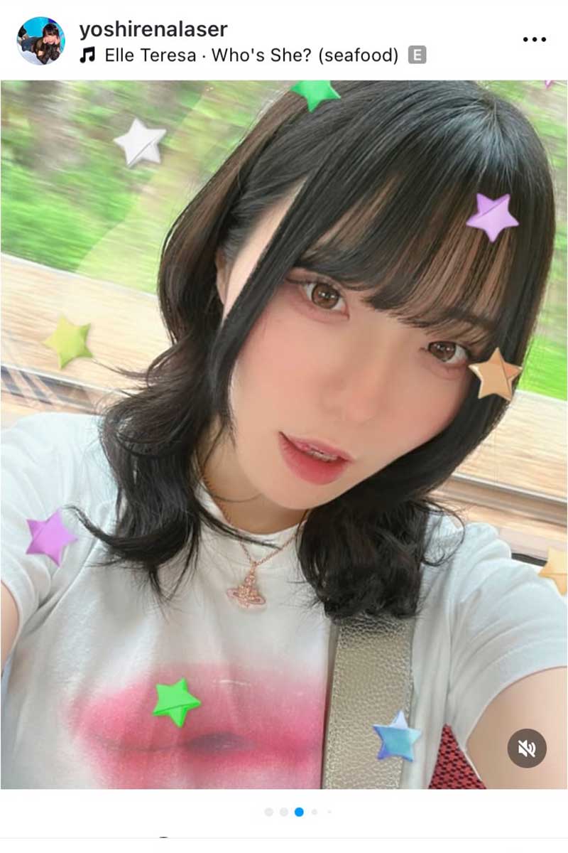 吉原怜那の実際の投稿【写真:インスタグラム(@yoshirenalaser)より】
