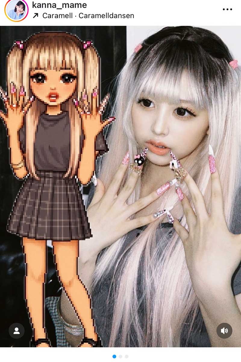 梶原叶渚の実際の投稿【写真：インスタグラム（＠kanna_mame）より】