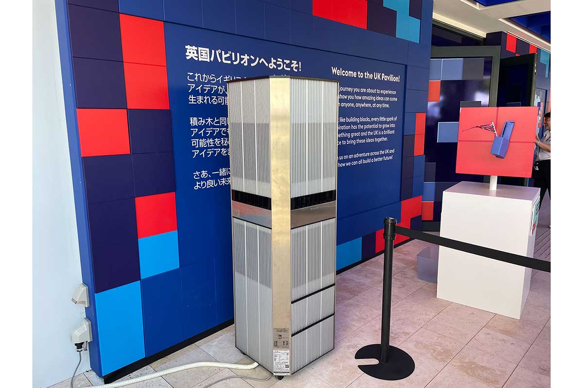 英国パビリオンの空調機【写真：ENCOUNT編集部】