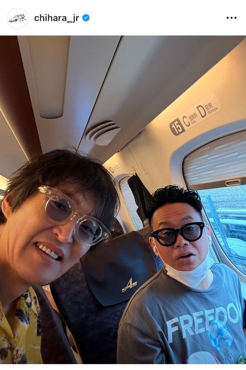千原ジュニア(左)と宮川大輔【写真:インスタグラム(@chihara_jr)より】