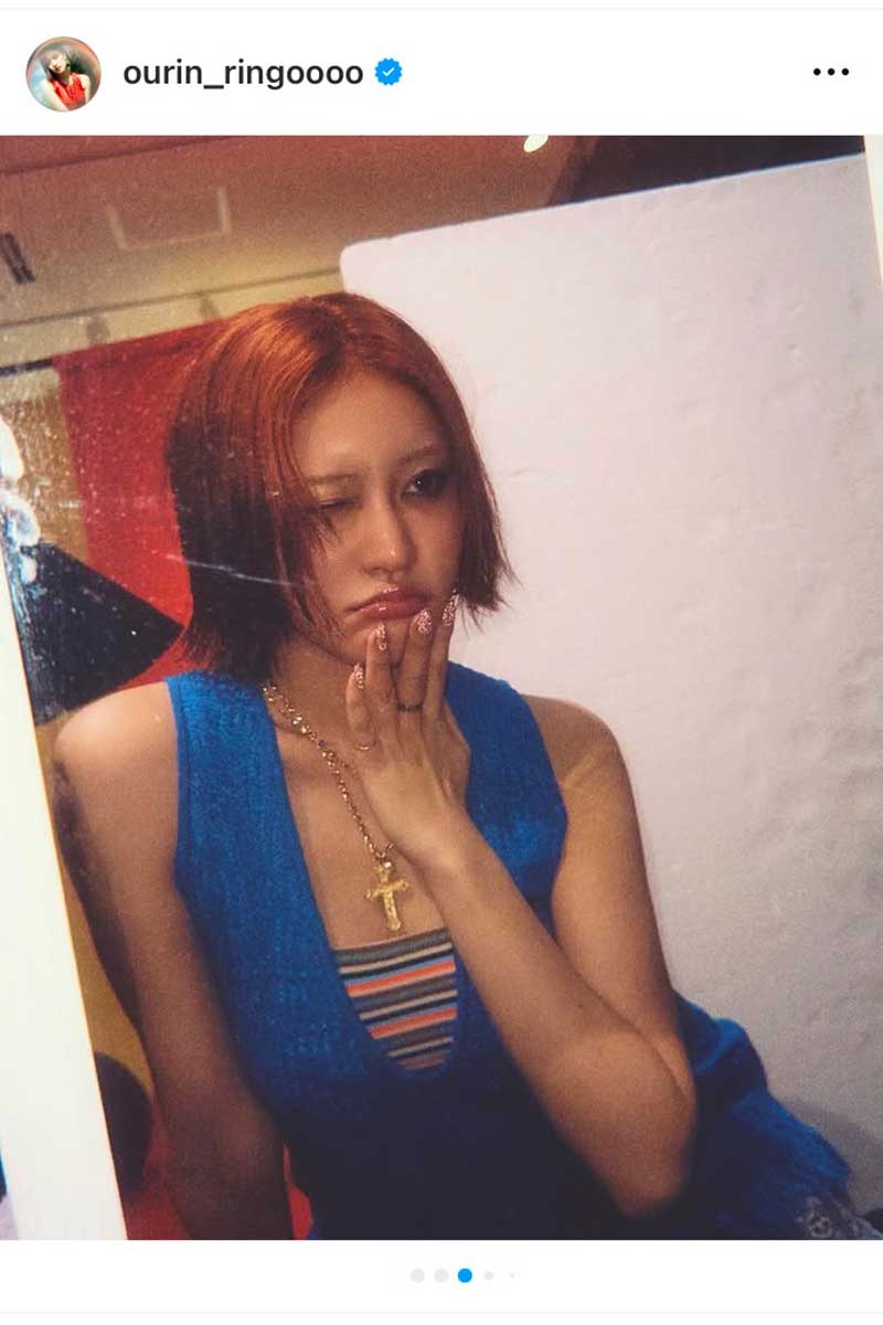 王林の実際の投稿【写真：インスタグラム（@ourin_ringoooo）より】