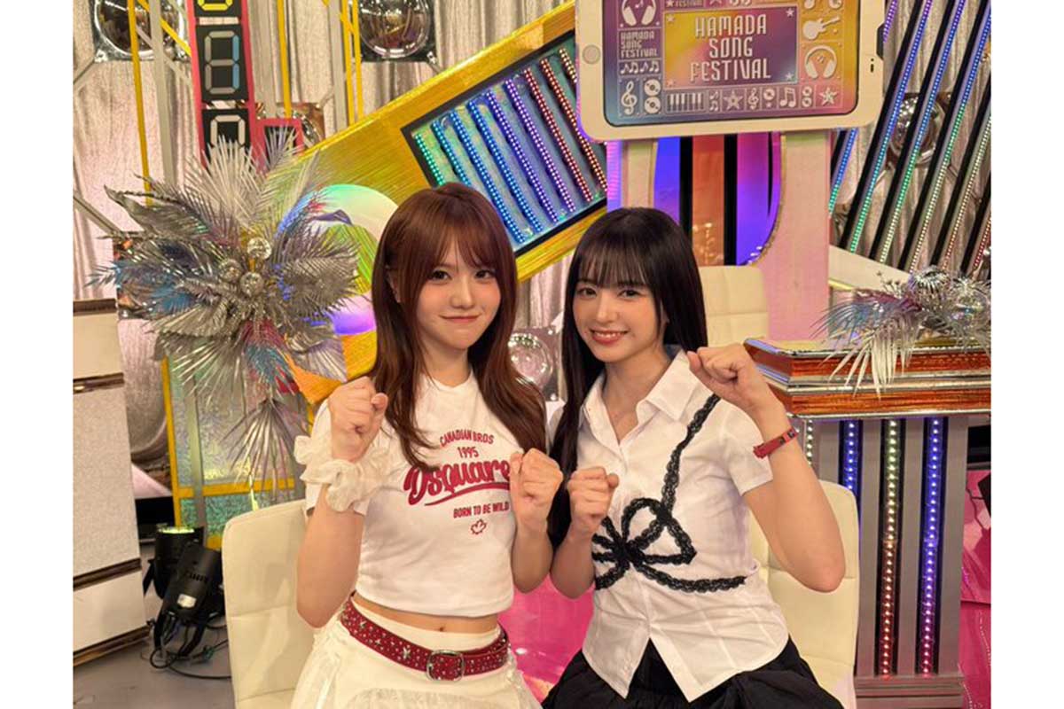 『ハマダ歌謡祭』に出演したMADEINのSERINA(左)【写真:X(@MADEIN_U_JP)より】