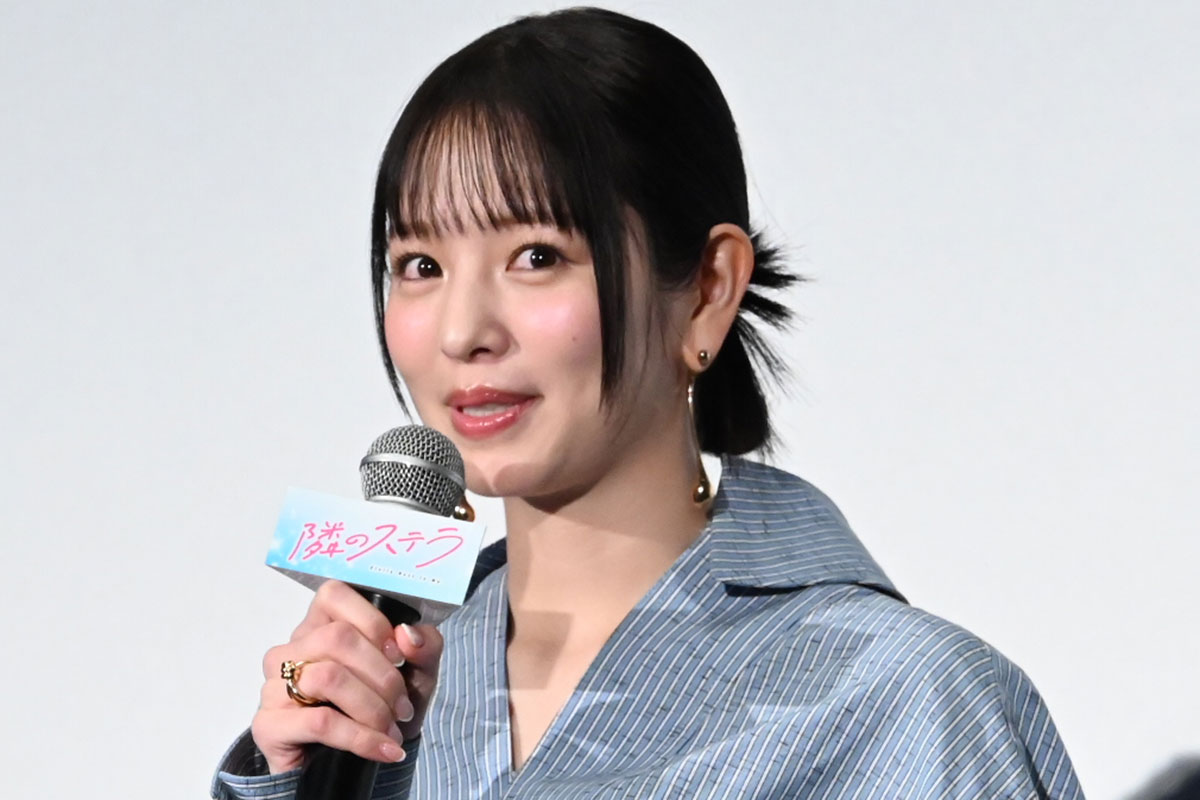 完成披露舞台あいさつに登場した横田真悠【写真：ENCOUNT編集部】