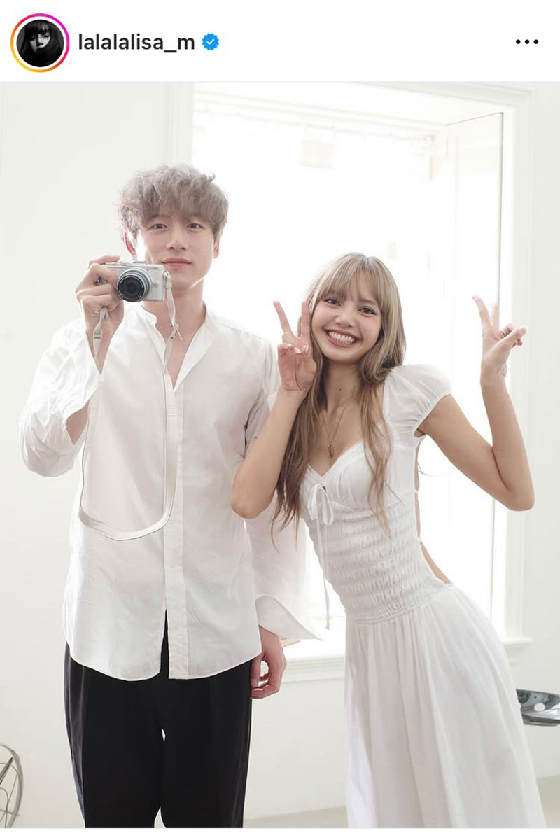 坂口健太郎（左）とBLACKPINK・LISA【写真：インスタグラム（＠lalalalisa_m）より】