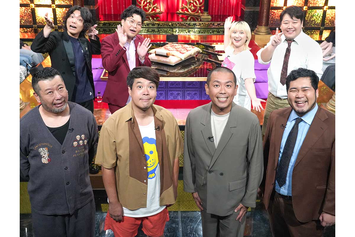 前列左からケンドーコバヤシ、タカアンドトシ、松井ケムリ（令和ロマン）、ニシダ・サーヤ（ラランド）、出井隼之介（ヤーレンズ）、京極風斗（9番街レトロ）【写真：(C)中京テレビ】
