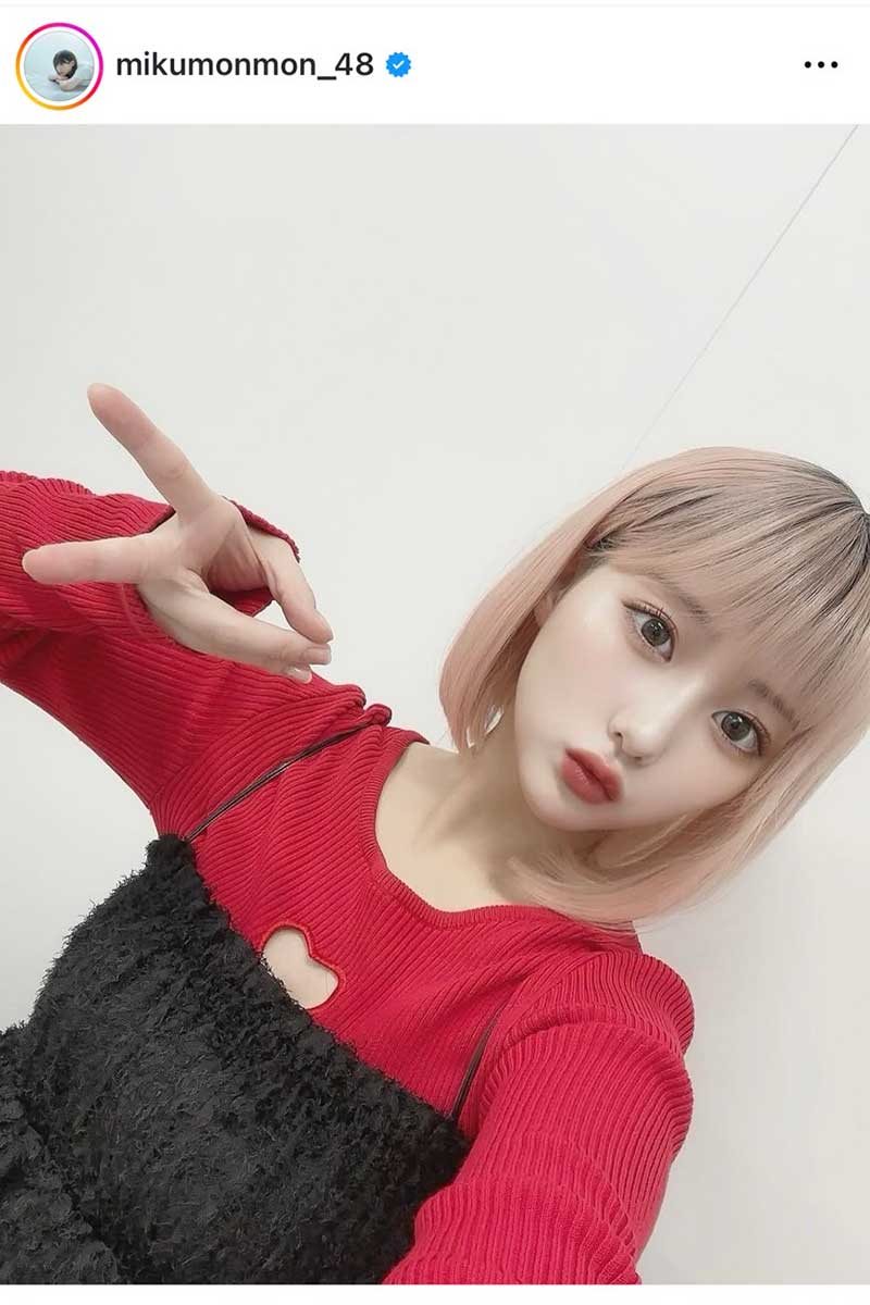 田中美久の実際の投稿【写真：インスタグラム（@mikumonmon_48）より】