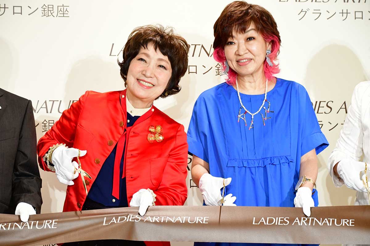 イベントに登場した森山良子（左）と清水ミチコ【写真：ENCOUNT編集部】