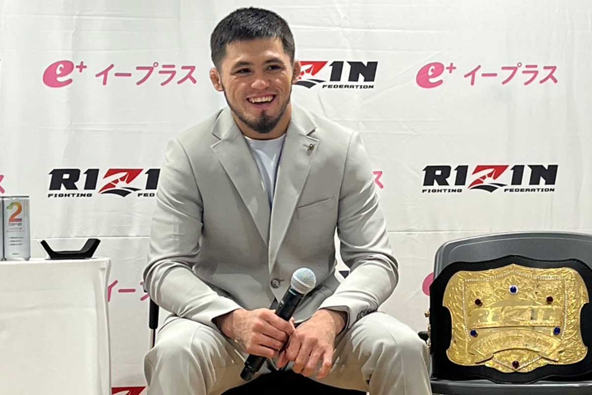 試合後の会見に応じたラジャブアリ・シェイドゥラエフ【写真：ENCOUNT編集部】