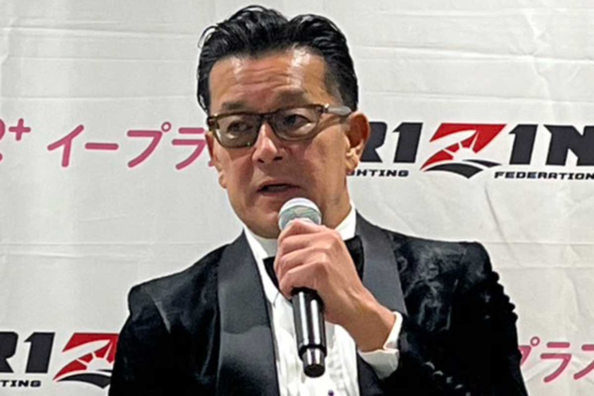 記者会見に登壇した榊原信行CEO【写真：ENCOUNT編集部】